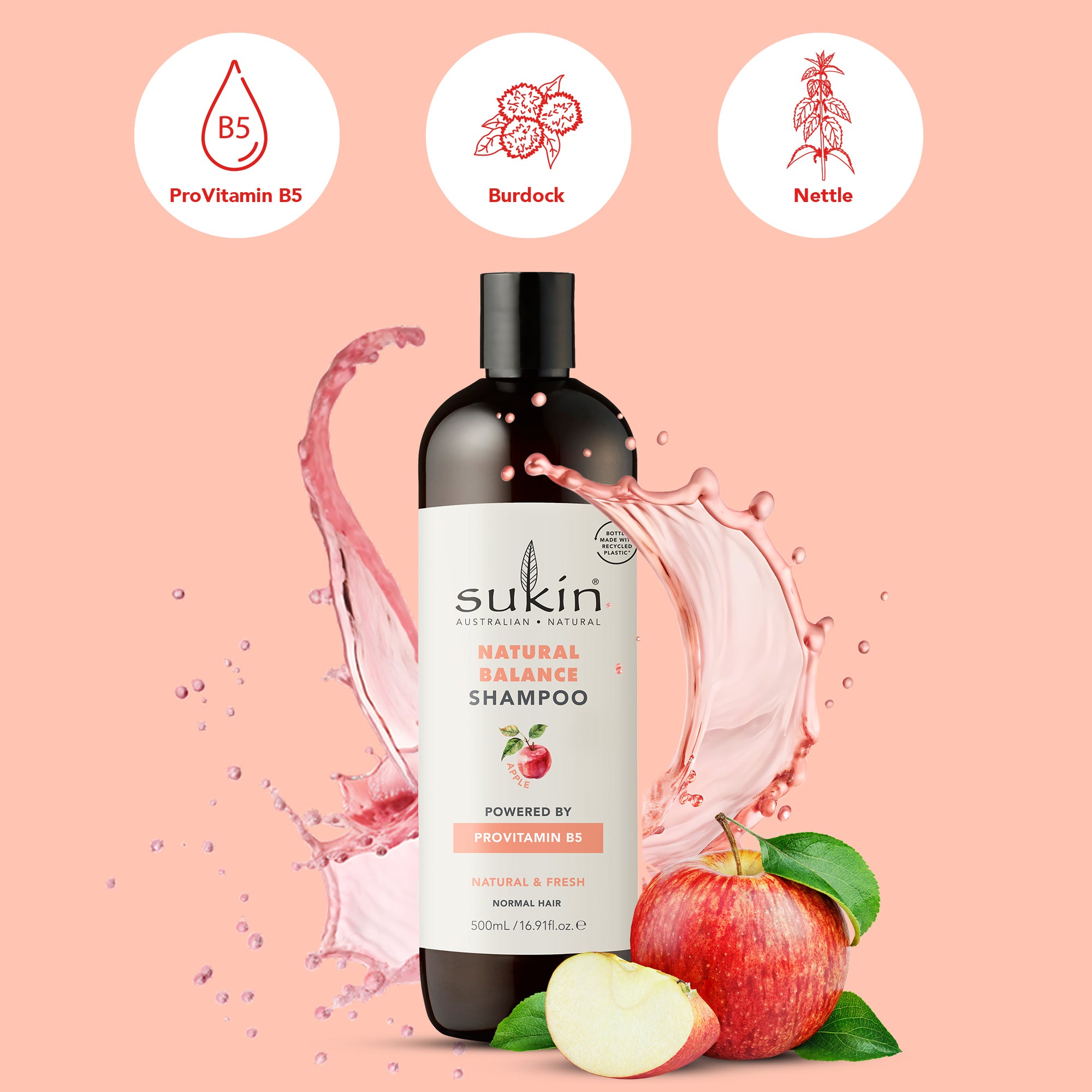 APPLE NATURAL BALANCE SHAMPOO | FRUITY HAIRCARE | 500ML